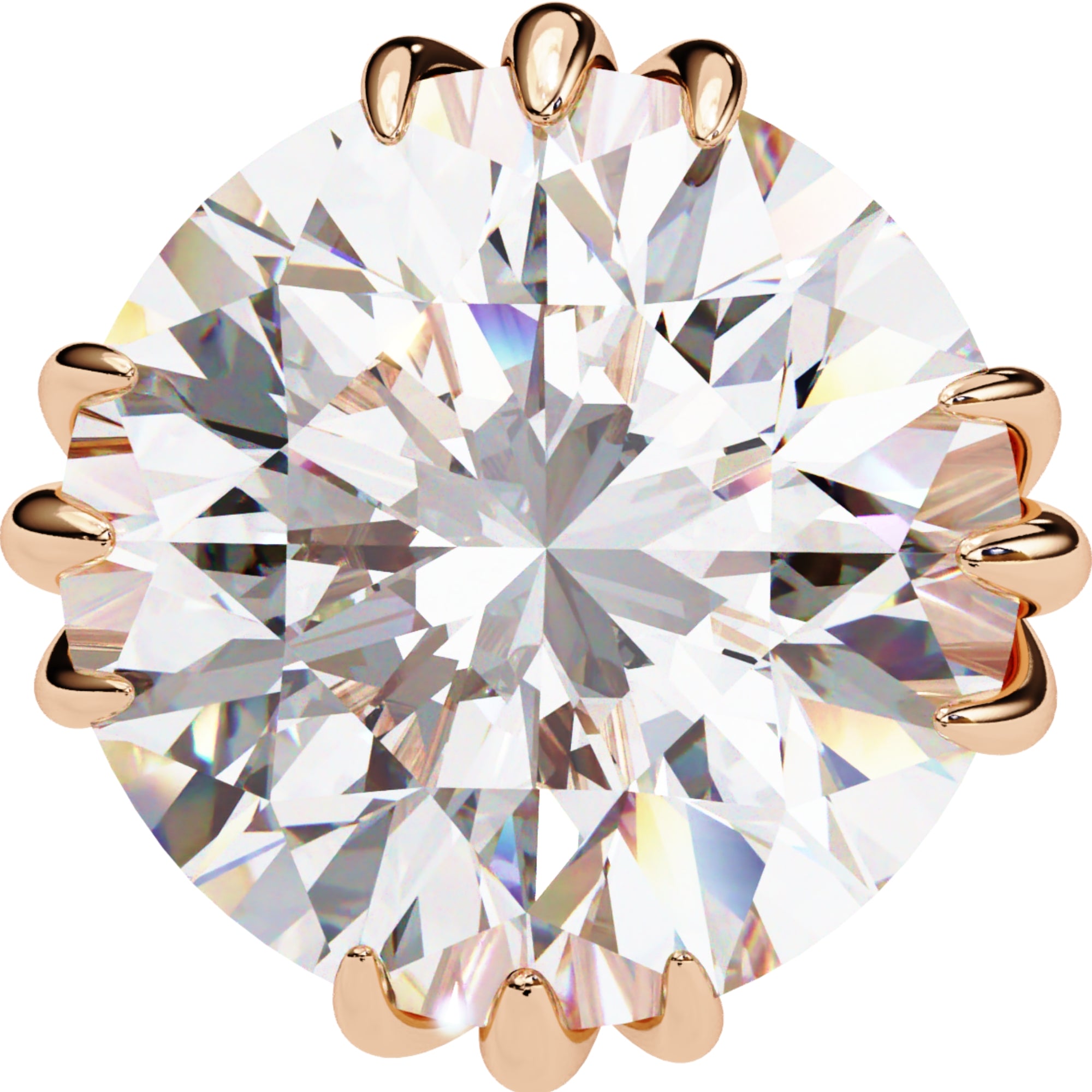 Cercei Stud Imperial din Aur 14k cu Moissanite Tăietură Briliant de 2.8 ct din 14K Aur Roz - Castelo.ro