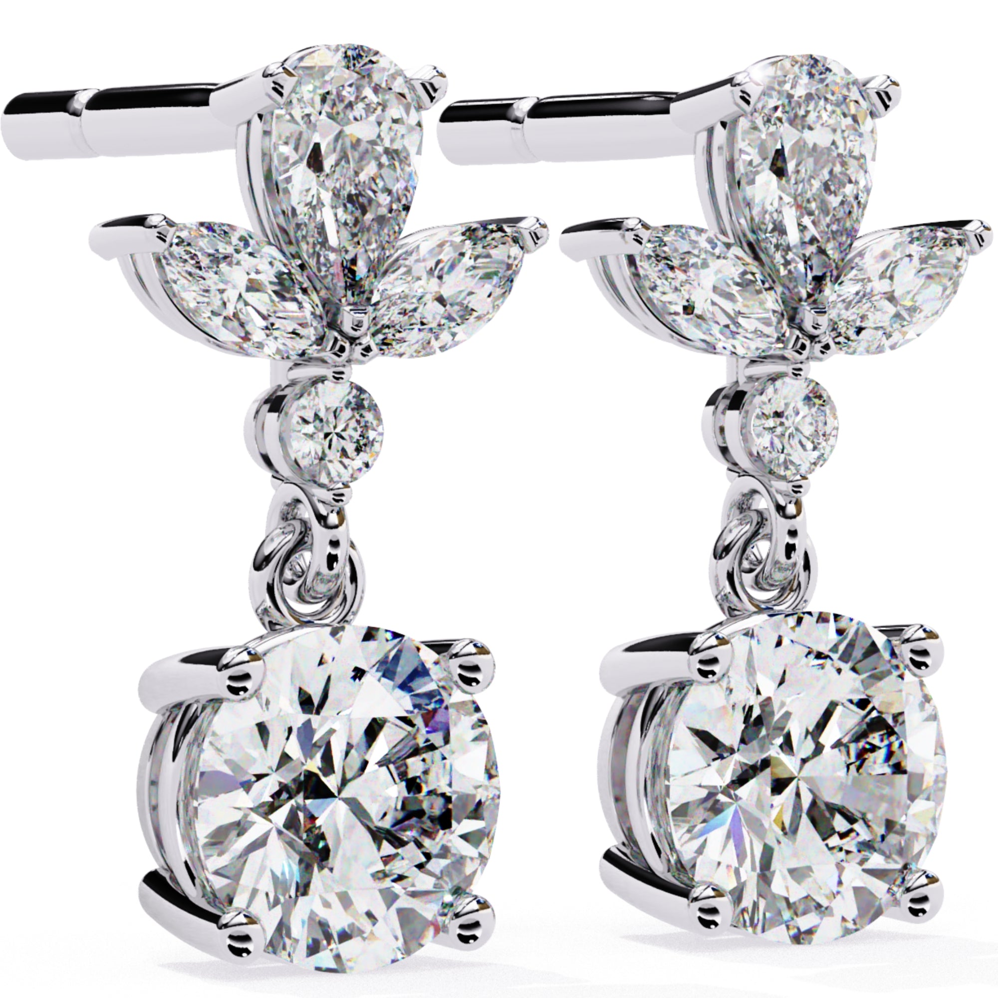 Cercei Stud Solitaire Drop cu Diamante Naturale de 1.16 ct din - Castelo.ro