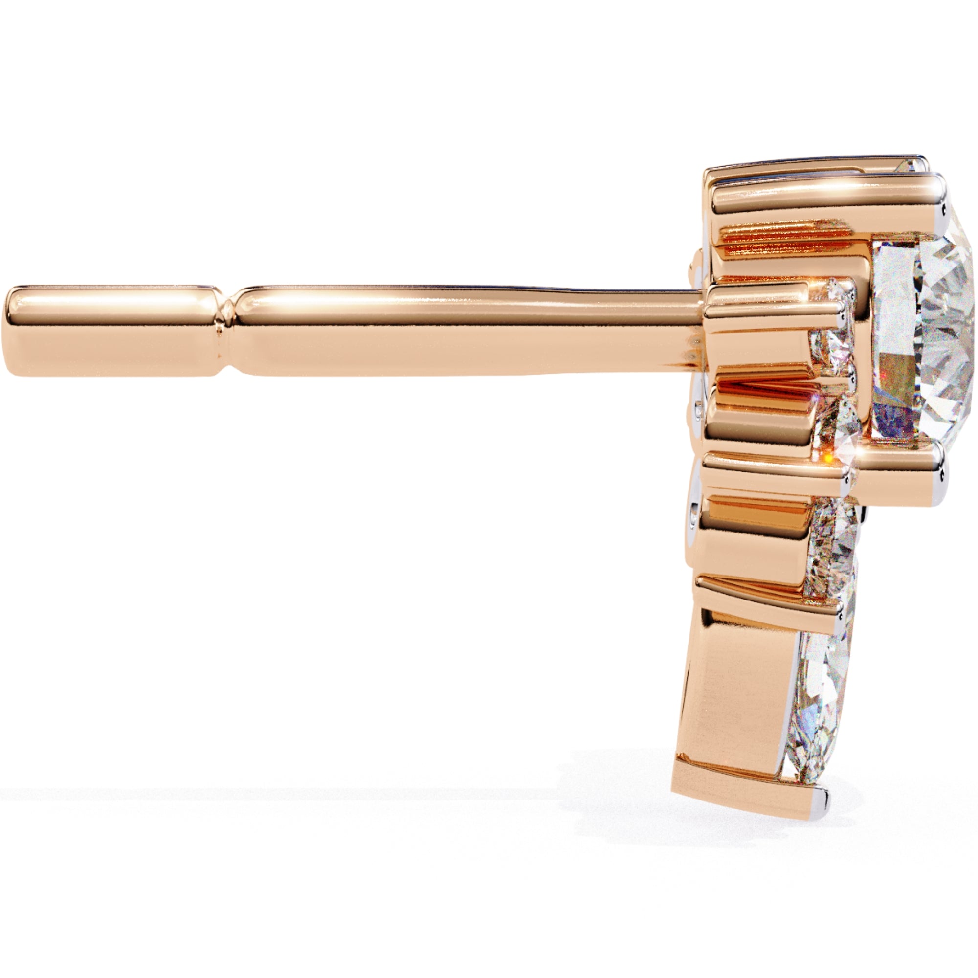 Cercei Stud La Reina din Aur 14k cu Moissanite de 0.68 ct