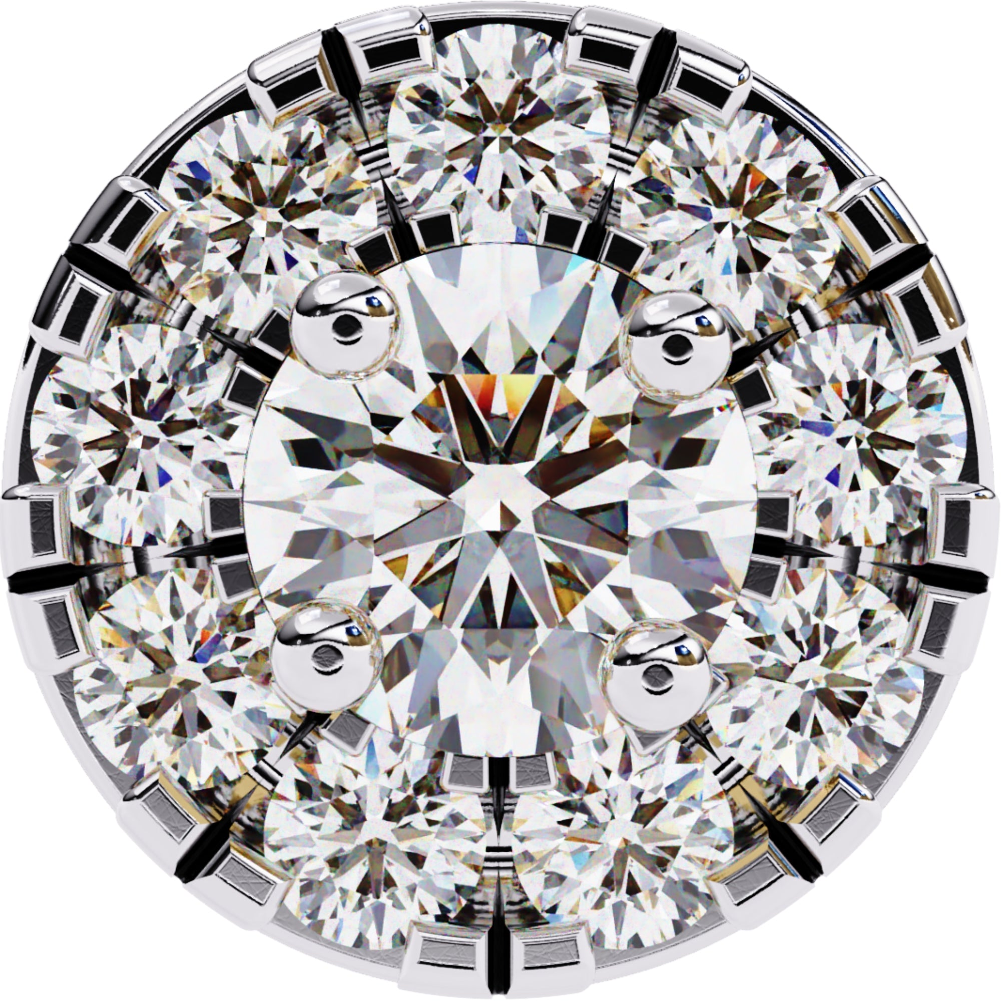 Cercei Stud Fleur din Aur 14k cu Moissanite Tăietură Briliant de 0.26 ct din 14K Aur Galben - Castelo.ro