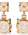 Cercei Drop Stud Cu Diamante Naturale Tăietură Briliant de 3.7 ct din 18K Aur Roz - Castelo.ro