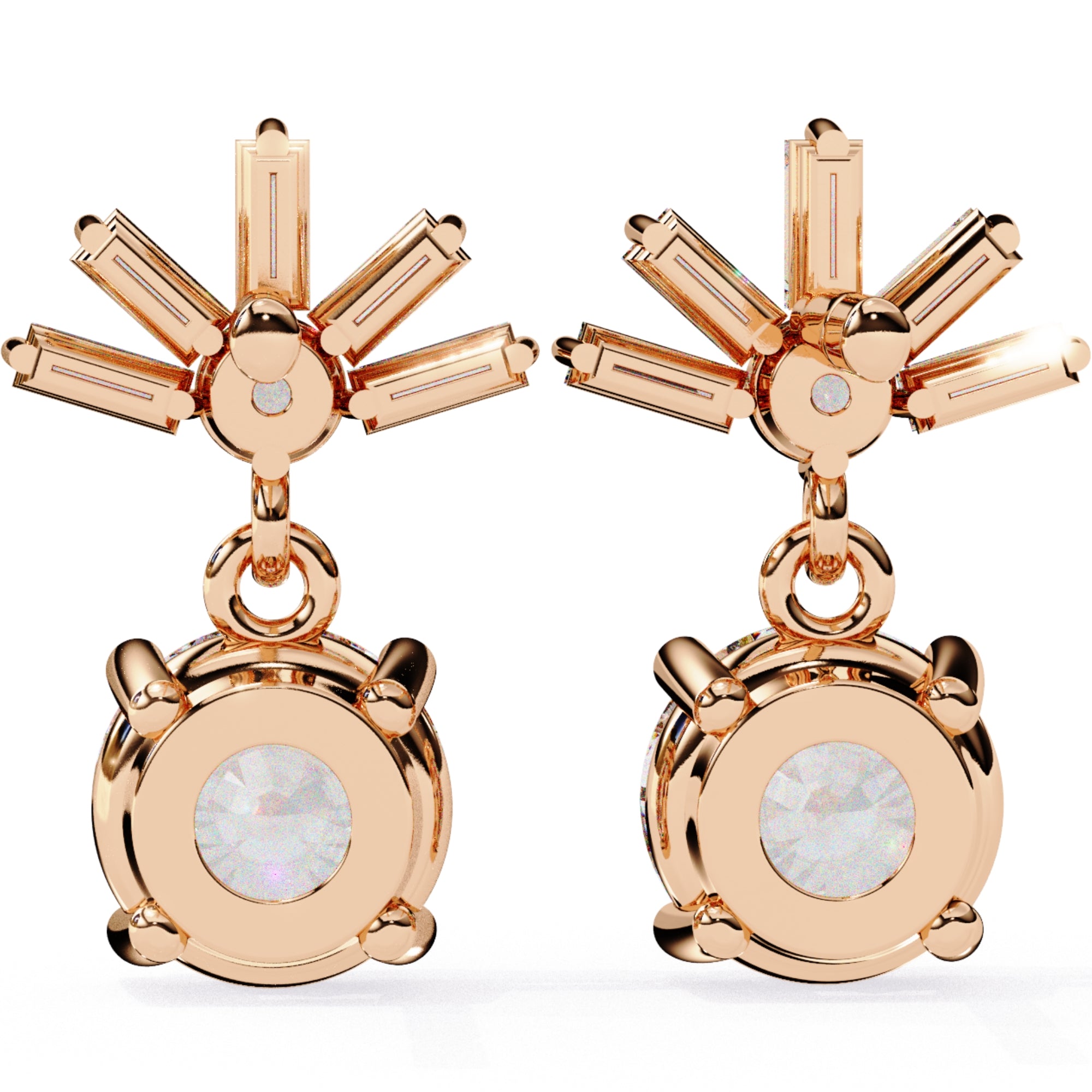 Cercei Aqua D&#39;Azure cu Diamante Create în Laborator de 0.86 ct din 18K Aur Roz - Castelo.ro