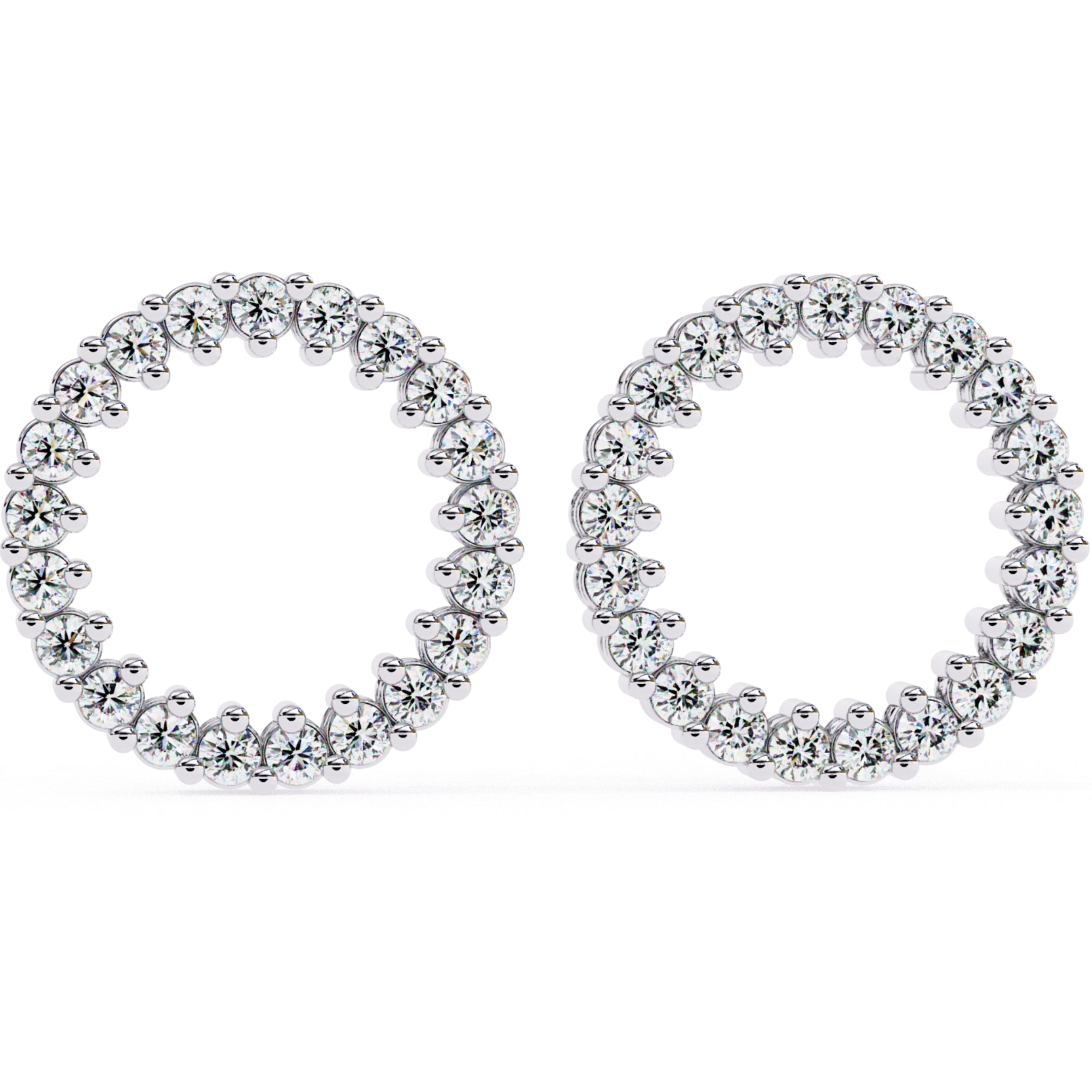 Cercei Stud Circle of Fire cu Diamante Naturale Tăietură Briliant de 0.3 ct din - Castelo.ro