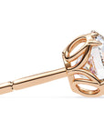 Cercei Stud Excalibur cu Moissanite Tăietură Briliant de 2.5 ct din 18K Aur Roz - Castelo.ro