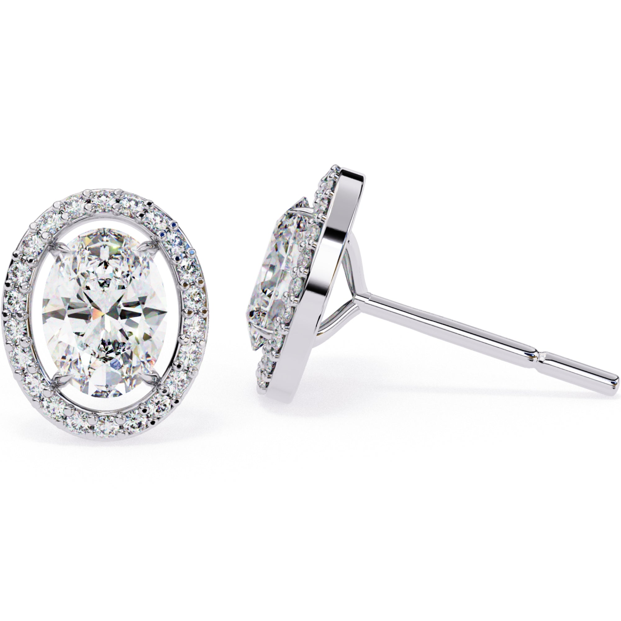 Cercei Stud Oval Star cu Moissanite de 0.97 ct din - Castelo.ro