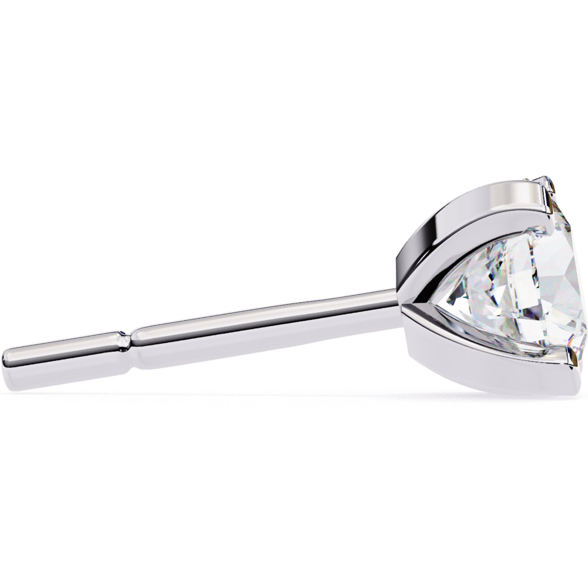 Cercei Stud L'Arte din Aur 14k cu Diamante Naturale Tăietură Briliant de 2.5 ct din 14K Aur Alb - Castelo.ro