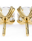 Cercei Stud Monaco cu Moissanite Tăietură Cushion Square de 2.2 ct din 18K Aur Galben - Castelo.ro