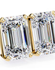 Cercei Stud Noble din Aur 14k cu Moissanite Tăietură Emerald de 2.4 ct