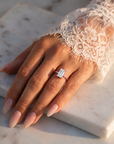 Inel de Logodnă Rachelle din Aur 18k cu Diamant Natural Emerald de 2 ct din 18k Aur Roz - Castelo.ro