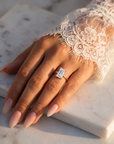 Inel de Logodnă Rachelle din Aur 14k cu Diamant Natural Emerald de 3 ct din 14k Aur Galben - Castelo.ro