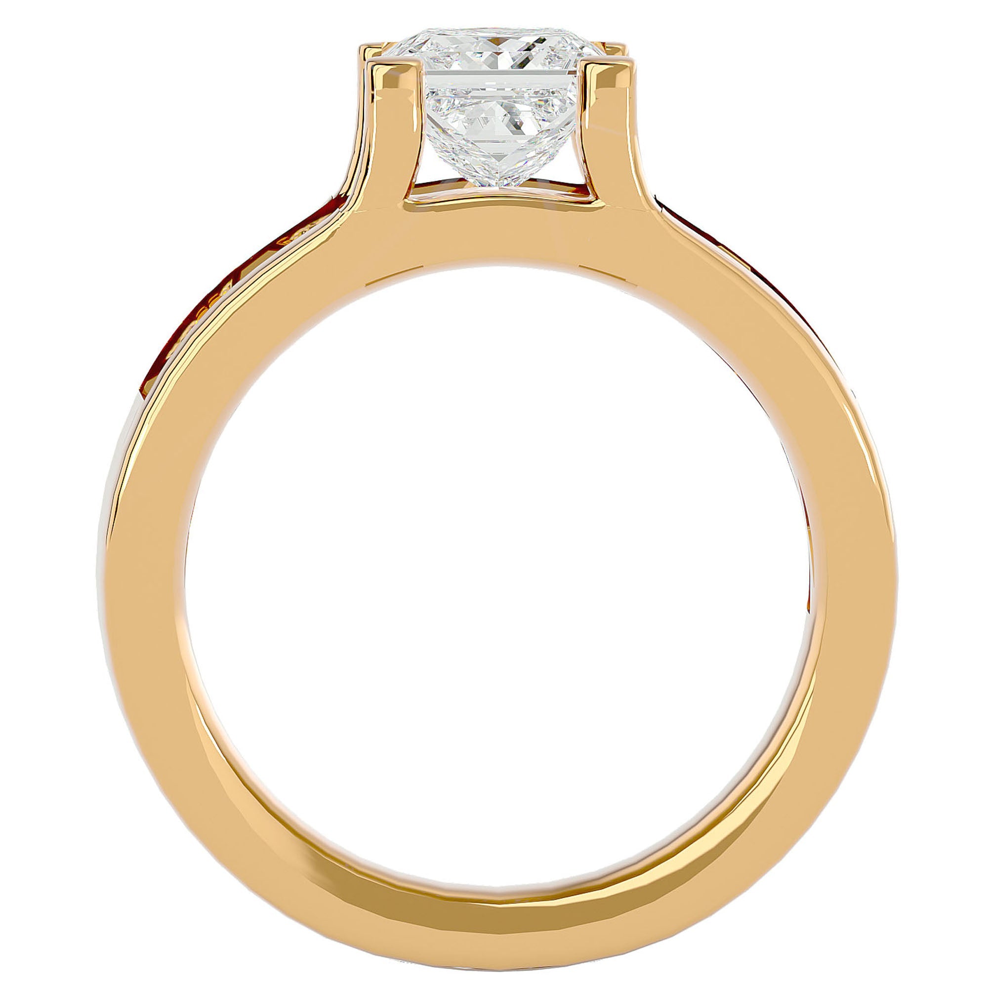Inel Roqueford din Aur 14k cu Diamante Create în Laborator Tăietură Princess de 2.21 ct din 14k Aur Galben - Castelo.ro