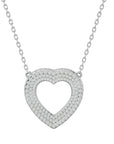 Lanț din Aur 14k cu Pandantiv Inimă Royal, Diamante Create în Laborator de 1.08 ct din 14K Aur Alb - Castelo.ro