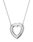 Lanț din Aur 14k cu Pandantiv Inimă Royal, Diamante Create în Laborator de 1.08 ct din 14K Aur Alb - Castelo.ro