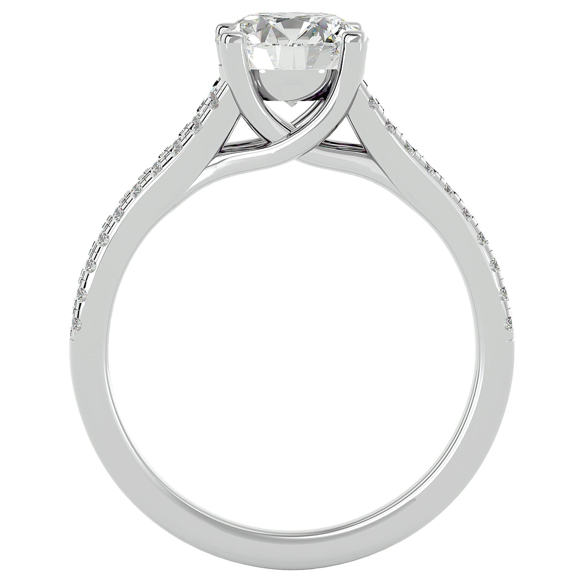 Inel de Logodnă cu Moissanite Tăietură Rotund Brilliant de 1.66 ct din Platina - Castelo.ro