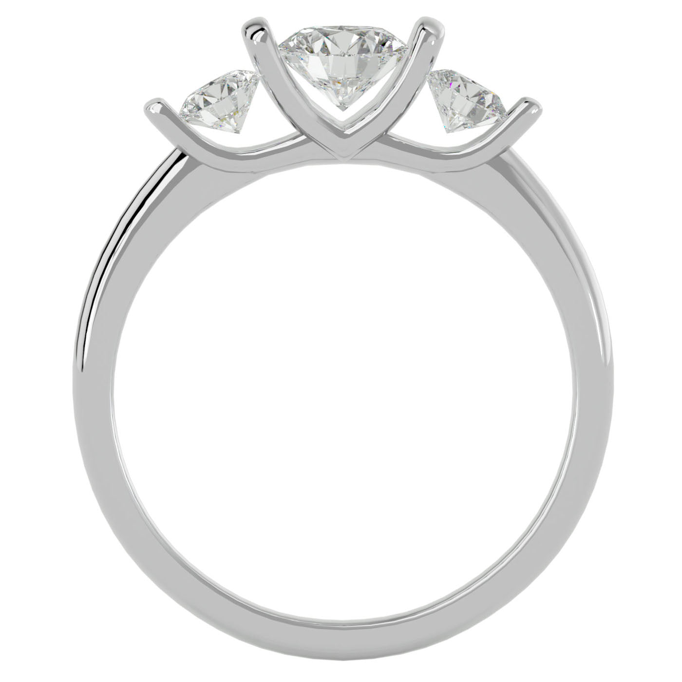 Inel Trei Diamante Create în Laborator Montate Unic de 0.88 ct din Platina - Castelo.ro