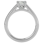 Inel de Logodnă Pavé cu Moissanite Tăietură Emerald de 1.45 ct din Platina - Castelo.ro