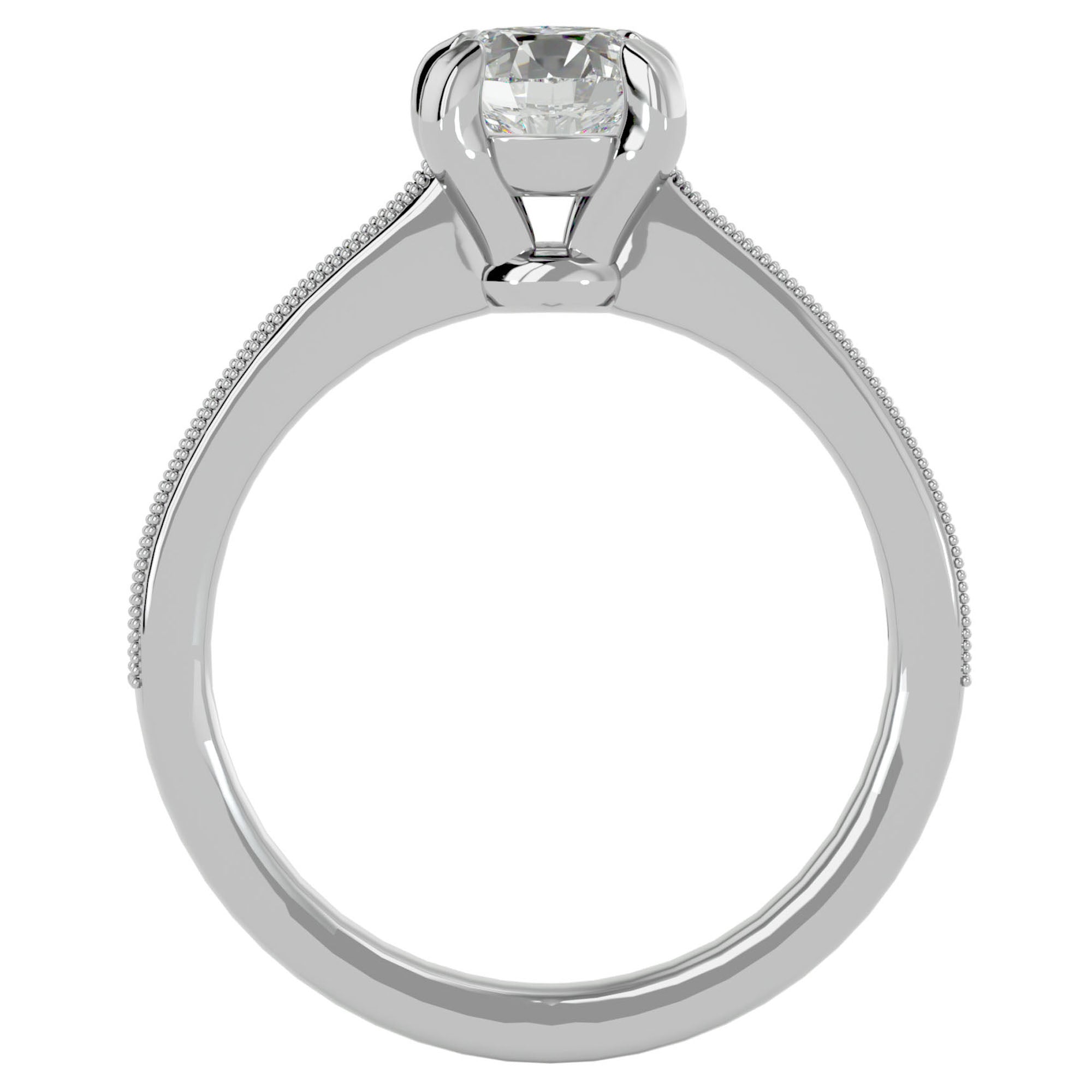 Inel de Logodnă cu Diamante Create în Laborator Solitaire Etern Pavé de 1.10 ct din Platina - Castelo.ro