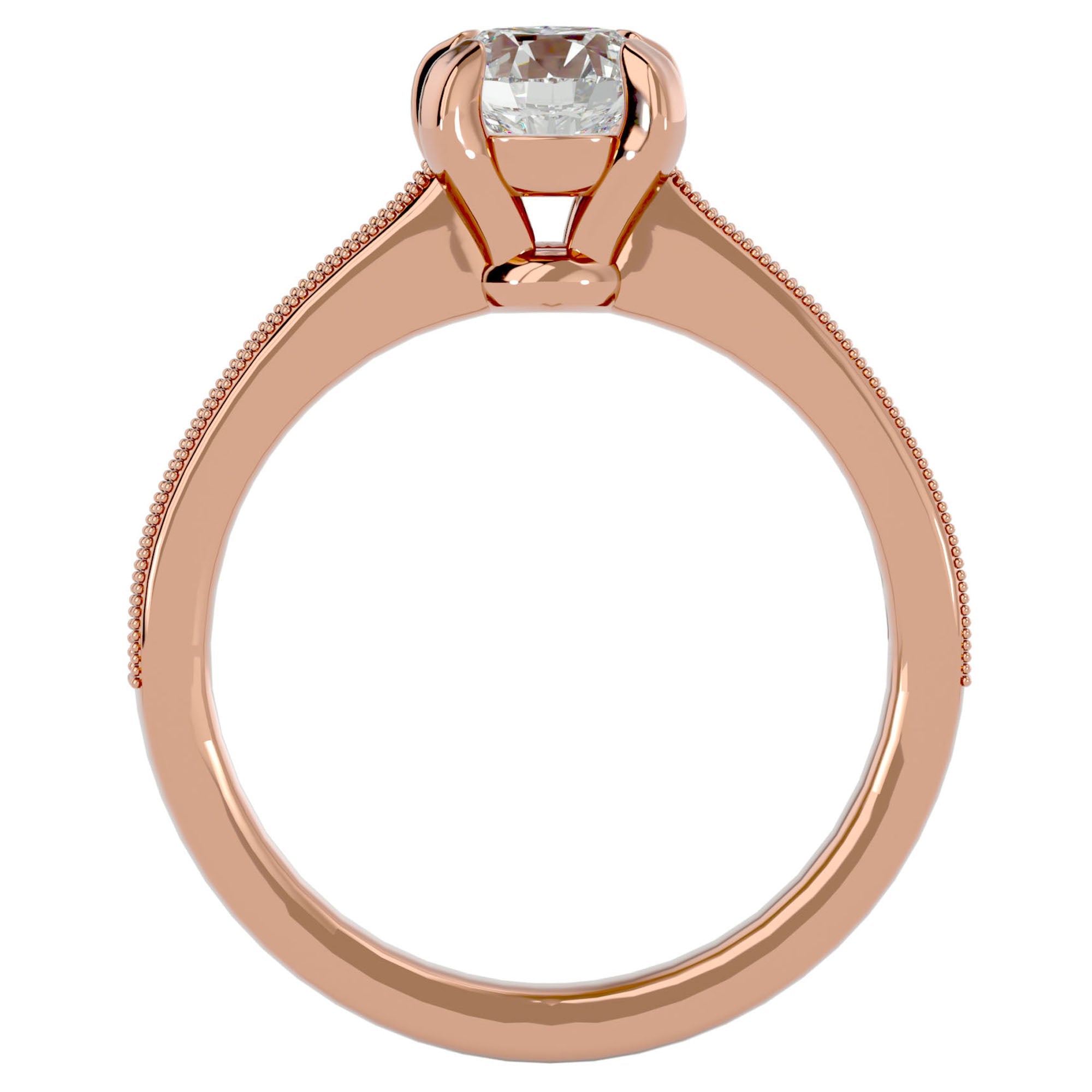 Inel de Logodnă cu Diamante Create în Laborator Solitaire Etern Pavé de 1.10 ct din 18k Aur Galben - Castelo.ro