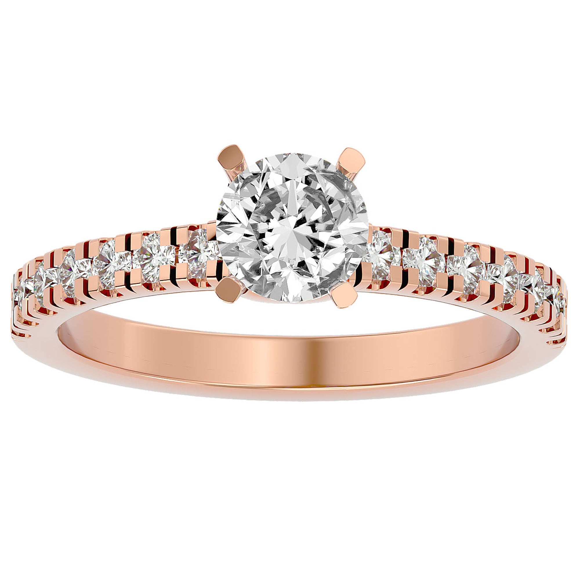 Inel De Logodnă Brise Océane Pavé cu Diamante Create în Laborator de 1.17 ct din 18k Aur Roz - Castelo.ro