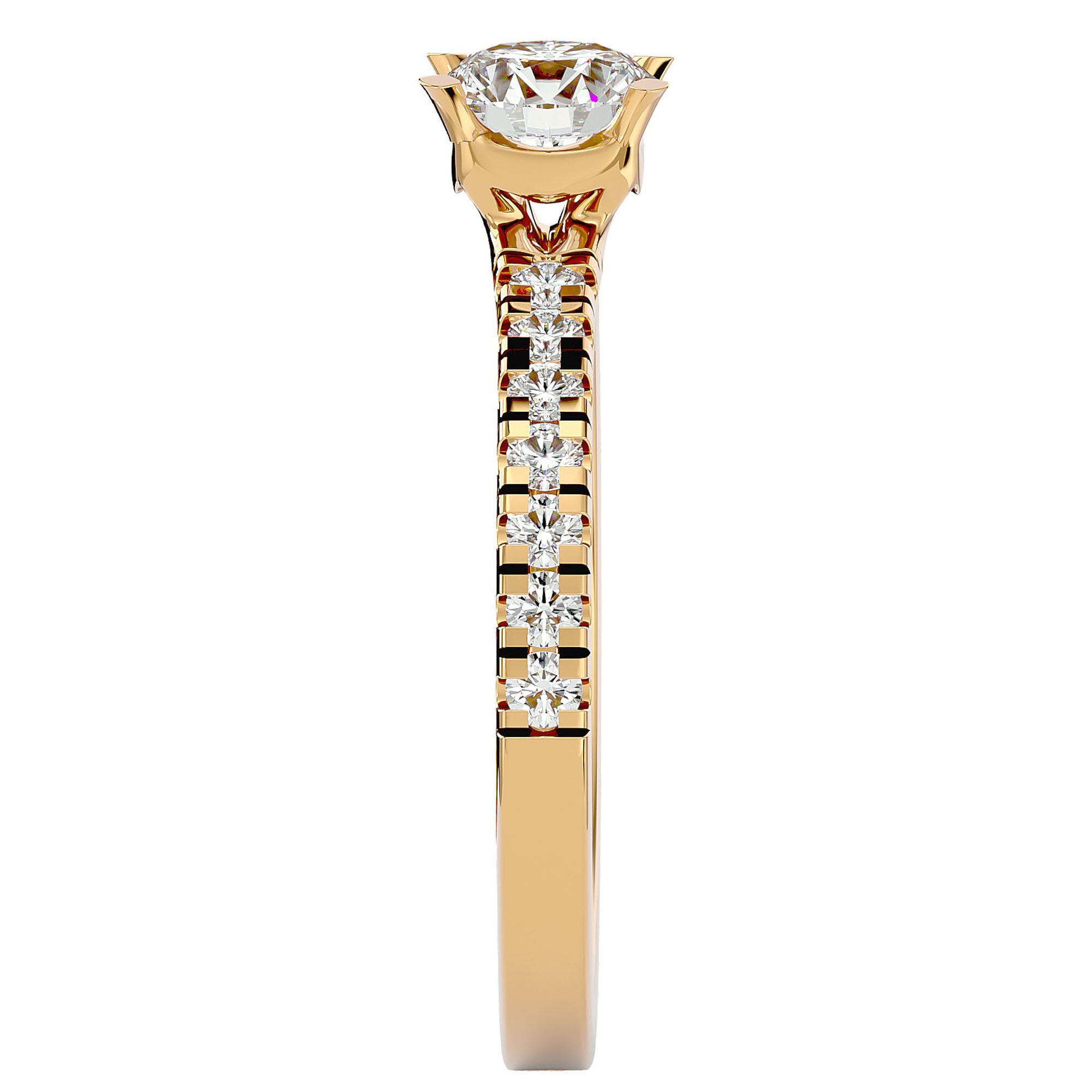 Inel De Logodnă Brise Océane Pavé cu Diamante Create în Laborator de 1.17 ct din 18k Aur Galben - Castelo.ro