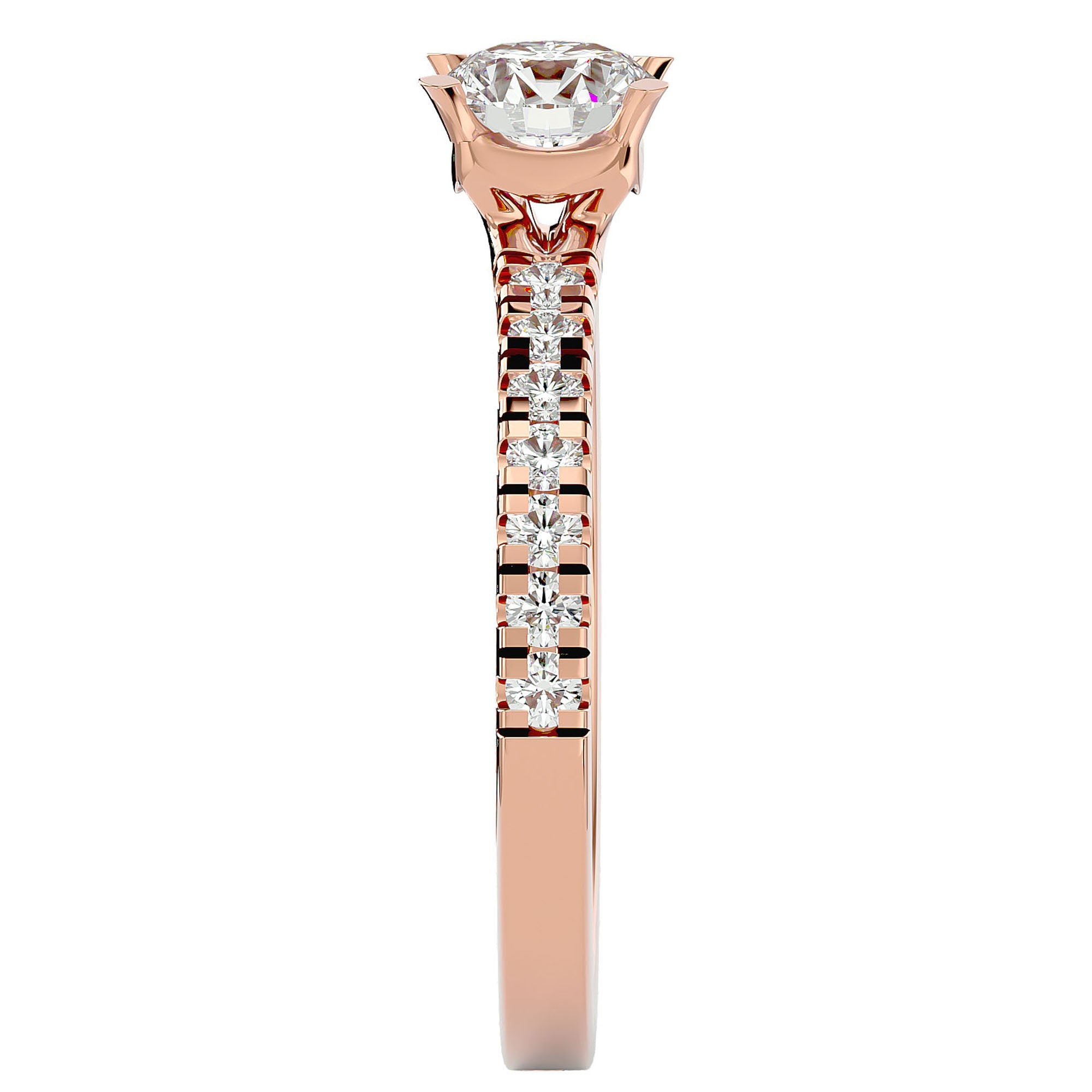 Inel De Logodnă Brise Océane Pavé cu Diamante Create în Laborator de 1.17 ct din 18k Aur Roz - Castelo.ro