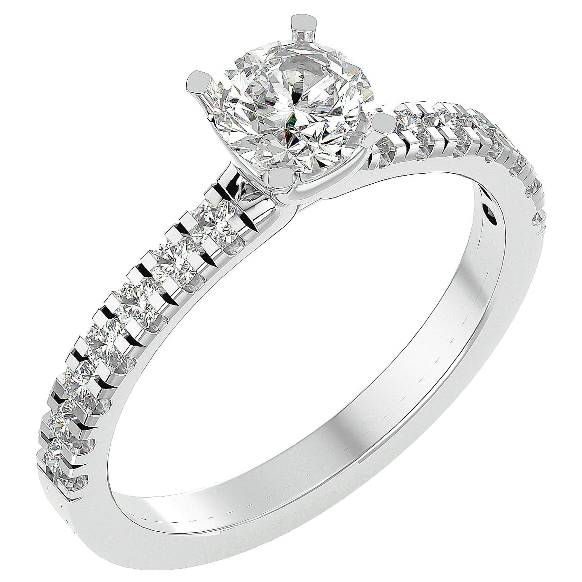Inel De Logodnă Brise Océane Pavé cu Diamante Create în Laborator de 1.17 ct din Platina - Castelo.ro
