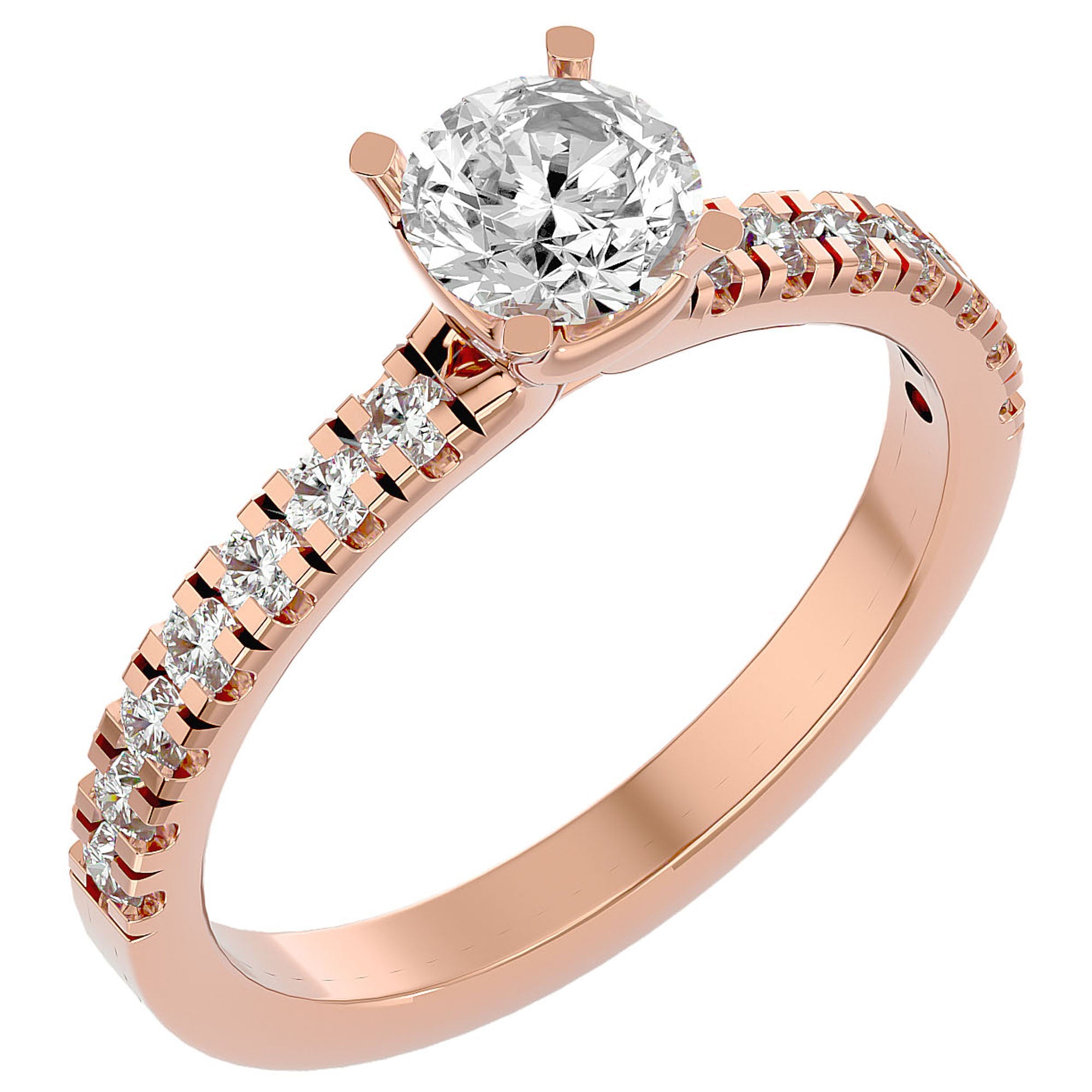 Inel De Logodnă Brise Océane Pavé cu Diamante Create în Laborator de 1.17 ct din 18k Aur Roz - Castelo.ro