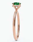 Inel de Logodnă Kensington din Aur 14k cu Smarald Creat în Laborator Oval 8x6 mm și Diamante Create în Laborator din 14k Aur Roz - Castelo.ro