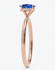 Inel de Logodnă Kensington din Aur 18k cu Safir Creat în Laborator Oval 8x6 mm și Diamante Create în Laborator din 18k Aur Roz - Castelo.ro
