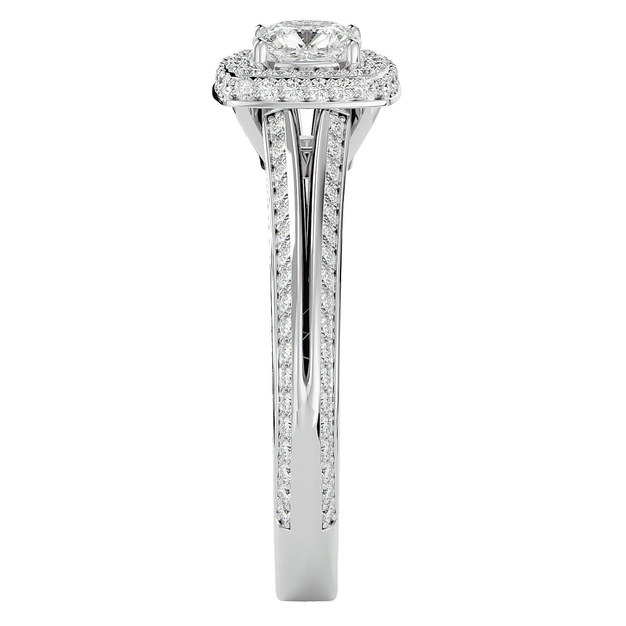 Inel de Logodnă Amalfi Pavé din Aur 14k cu Diamante Create în Laborator de 1.02 ct din 14k Aur Alb - Castelo.ro