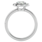 Inel de Logodnă din Aur 14k cu Diamante Create în Laborator Brilliant Halo de 0.98 ct din 14k Aur Alb - Castelo.ro