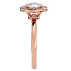 Inel de Logodnă din Aur 14k cu Diamante Create în Laborator Brilliant Halo de 0.98 ct din 14k Aur Roz - Castelo.ro