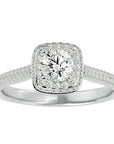 Inel de Logodnă Celestial din Aur 14k cu Diamante Create în Laborator Halo Pavé de 1.05 ct din 14k Aur Alb - Castelo.ro