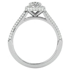 Inel de Logodnă Celestial din Aur 14k cu Moissanite Halo Pavé de 1.05 ct din 14k Aur Alb - Castelo.ro