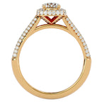 Inel de Logodnă Celestial din Aur 14k cu Moissanite Halo Pavé de 1.05 ct din 14k Aur Galben - Castelo.ro