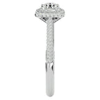 Inel de Logodnă Celestial din Aur 14k cu Moissanite Halo Pavé de 1.05 ct din 14k Aur Alb - Castelo.ro