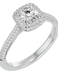 Inel de Logodnă Celestial din Aur 14k cu Diamante Create în Laborator Halo Pavé de 1.05 ct din 14k Aur Alb - Castelo.ro