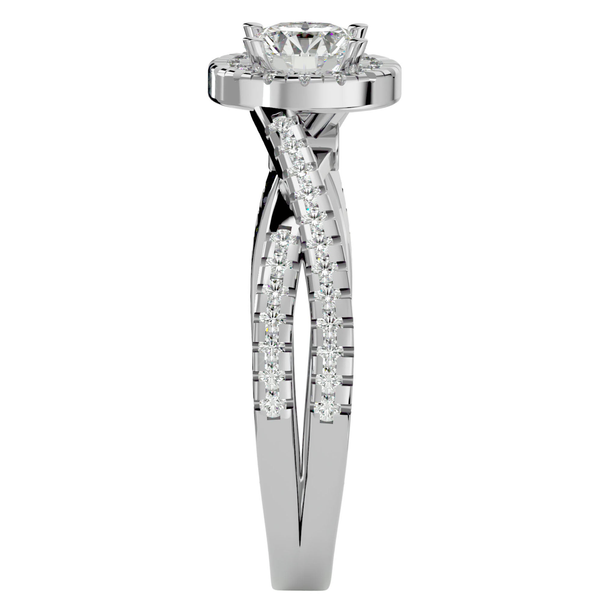 Inel Retro Elégance Solitaire din Aur 14k cu Diamante Create în Laborator de 0.98 ct din 14k Aur Alb - Castelo.ro