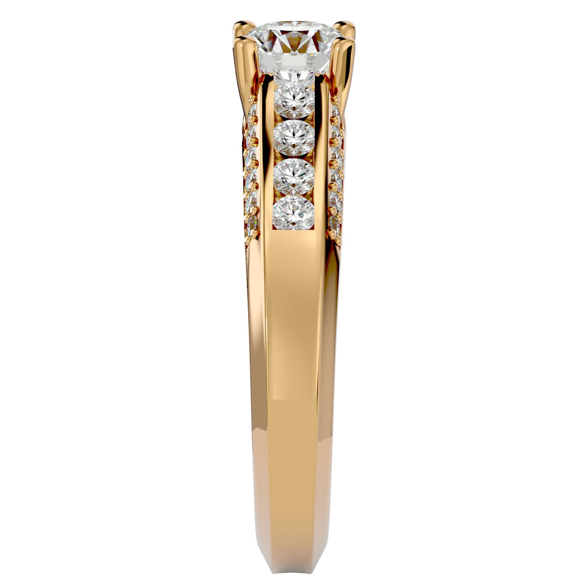 Inel De Logodnă Renaissance Solitaire din Aur 14k cu Diamante Create în Laborator de 0.90 ct din 14k Aur Galben - Castelo.ro