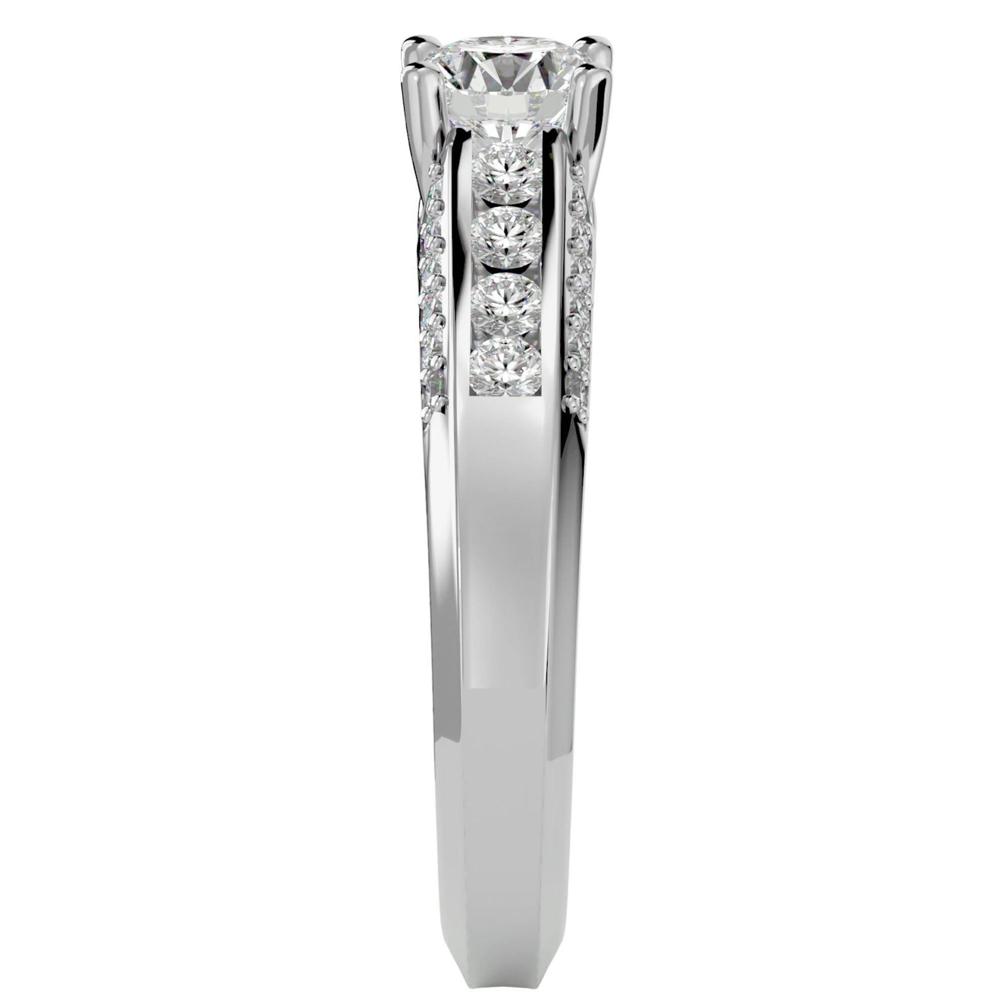 Inel De Logodnă Renaissance Solitaire din Aur 14k cu Diamante Create în Laborator de 0.90 ct din 14k Aur Alb - Castelo.ro