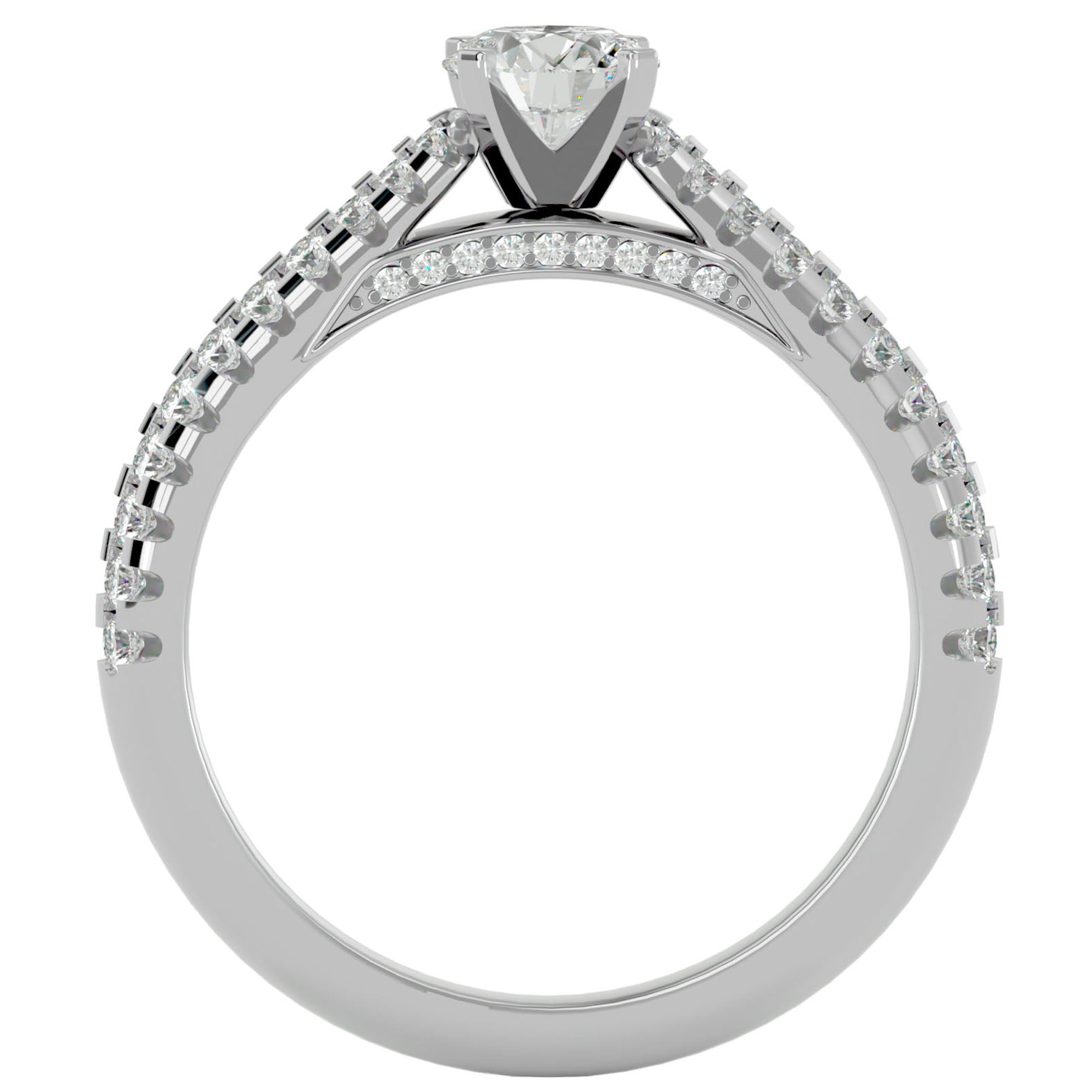 Inel De Logodnă Délicatesse Pavé din Aur 14k cu Diamante Create în Laborator de 1.02 ct din 14k Aur Alb - Castelo.ro