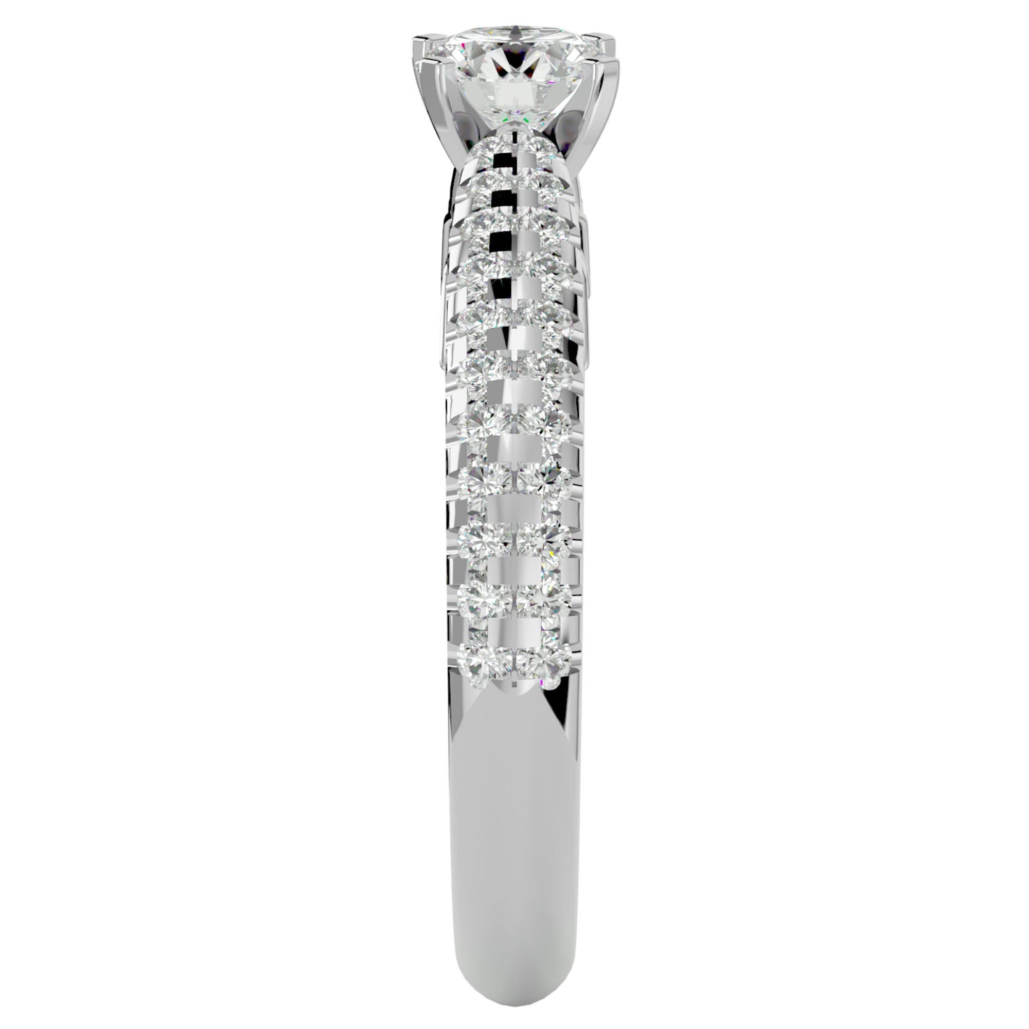 Inel De Logodnă Délicatesse Pavé din Aur 14k cu Diamante Create în Laborator de 1.02 ct din 14k Aur Alb - Castelo.ro