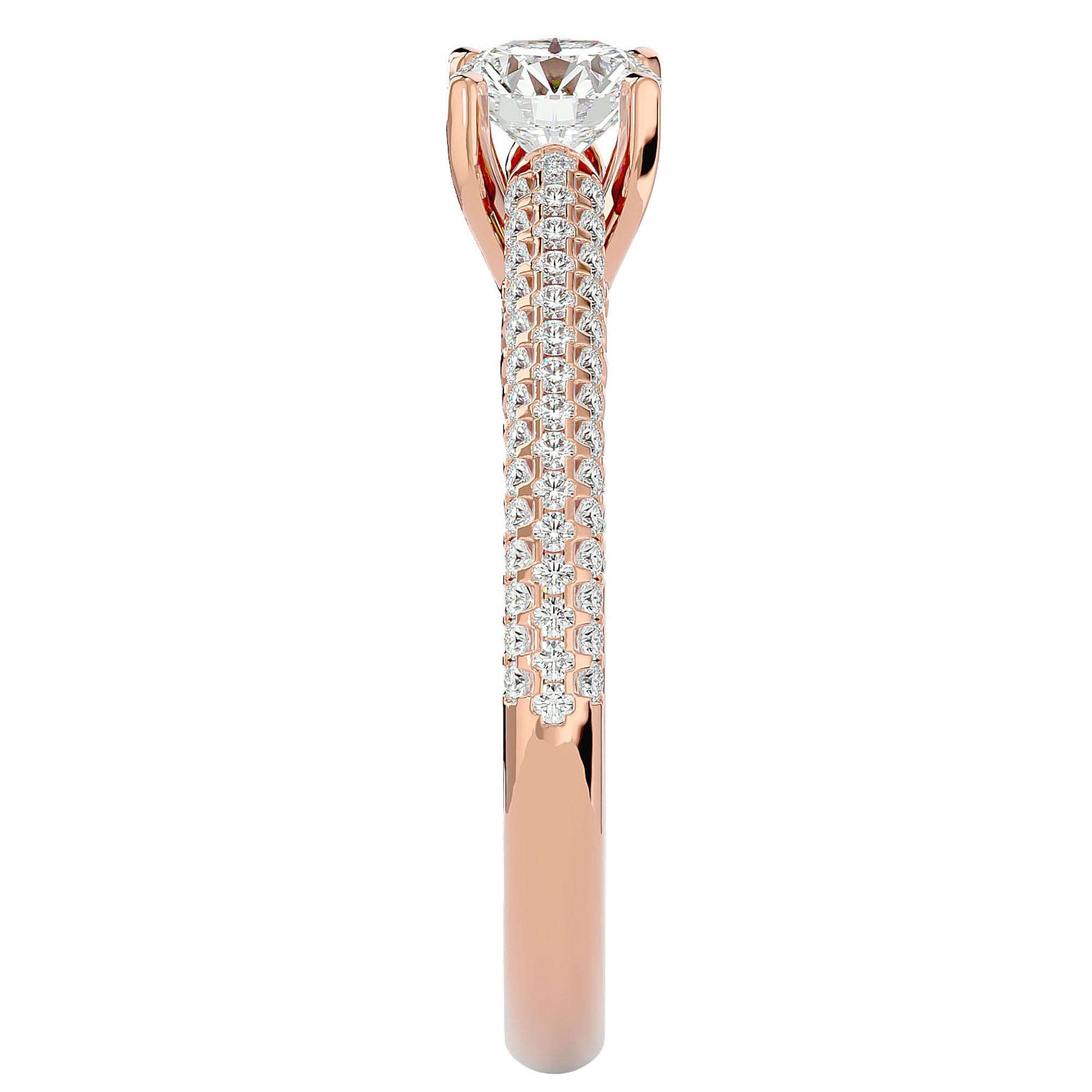 Inel De Logodnă Splendide Pavé cu Moissanite de 0.98 ct din 18k Aur Roz - Castelo.ro