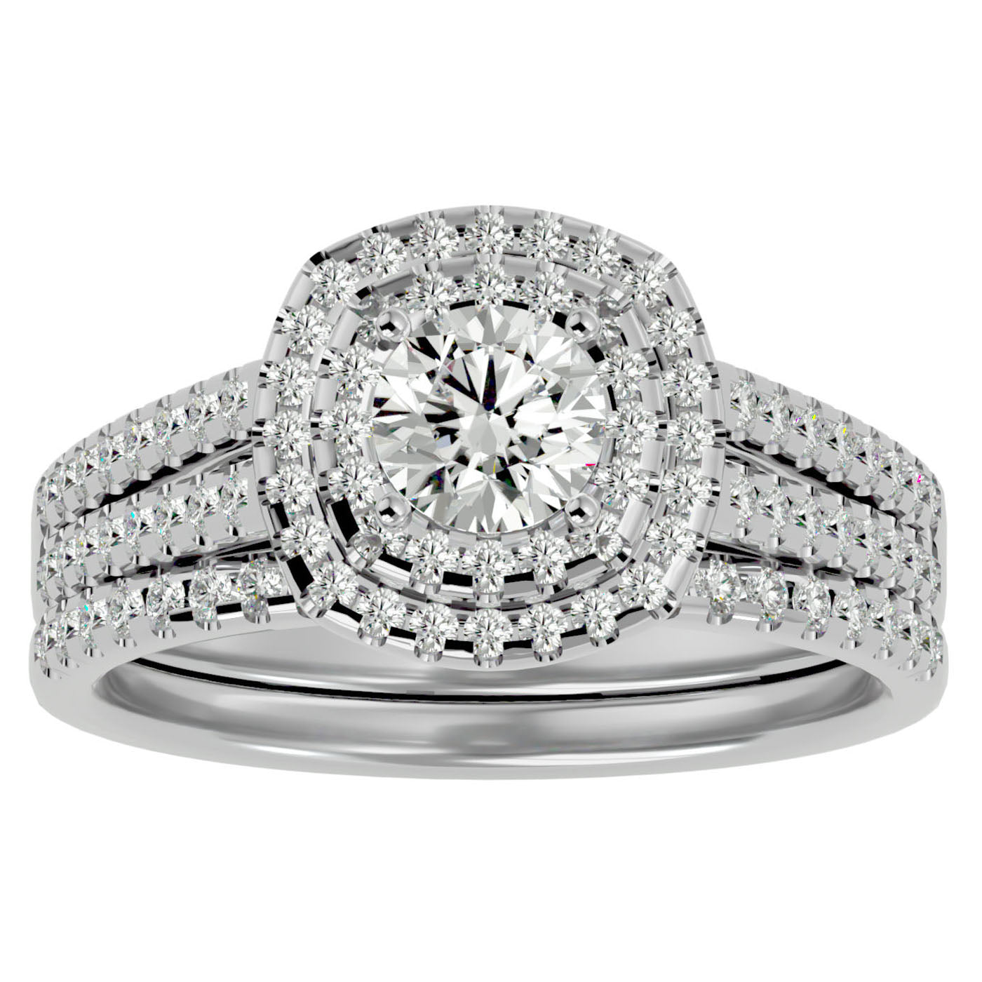 Inel de Logodnă Antique din Aur 14k cu Diamante Create în Laborator de 1.10 ct din 14k Aur Alb - Castelo.ro