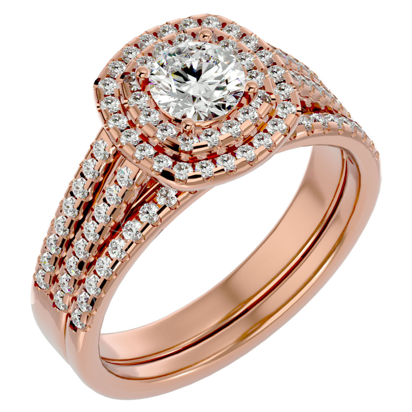 Inel de Logodnă Antique din Aur 14k cu Diamante Create în Laborator de 1.10 ct din 14k Aur Roz - Castelo.ro