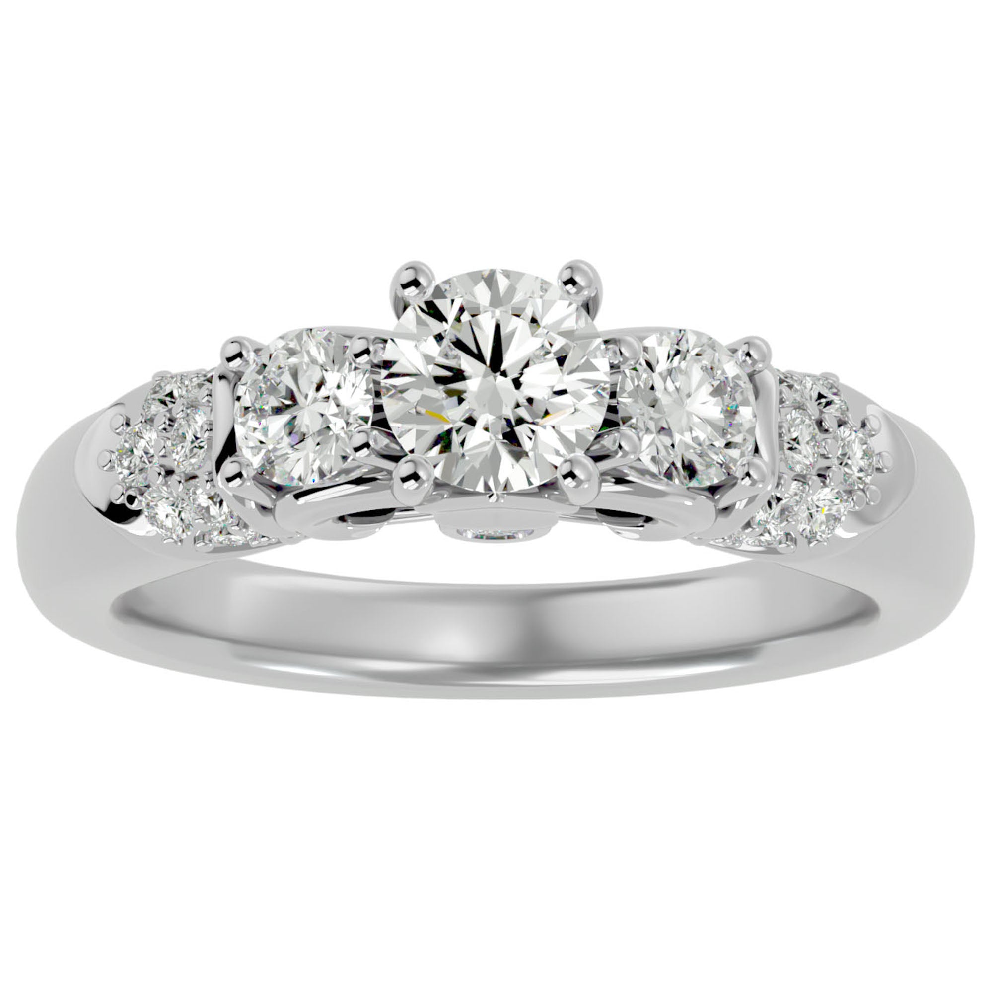 Inel De Logodnă Écho du Temps din Aur 14k cu Diamante Create în Laborator de 1.17 ct din 14k Aur Alb - Castelo.ro