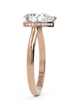 Inel de Logodnă Solitaire din Aur 14k cu Moissanite Pară de 1.87 ct din 14k Aur Roz - Castelo.ro