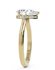 Inel de Logodnă Solitaire din Aur 14k cu Moissanite Pară de 1.87 ct din 14k Aur Galben - Castelo.ro