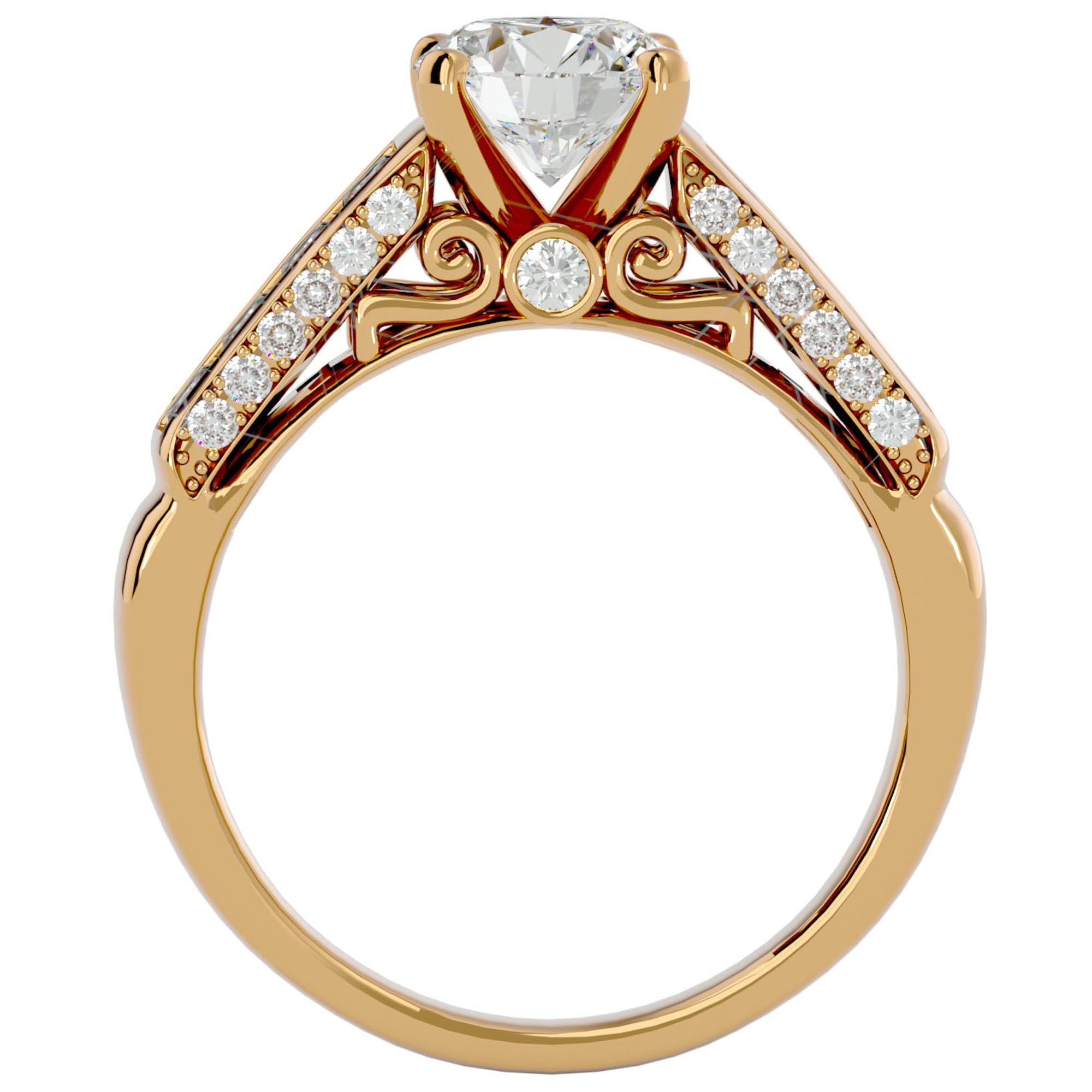 Inel De Logodnă Sentier Lumineux cu Diamante Create în Laborator de 1.95 ct din 18k Aur Galben - Castelo.ro