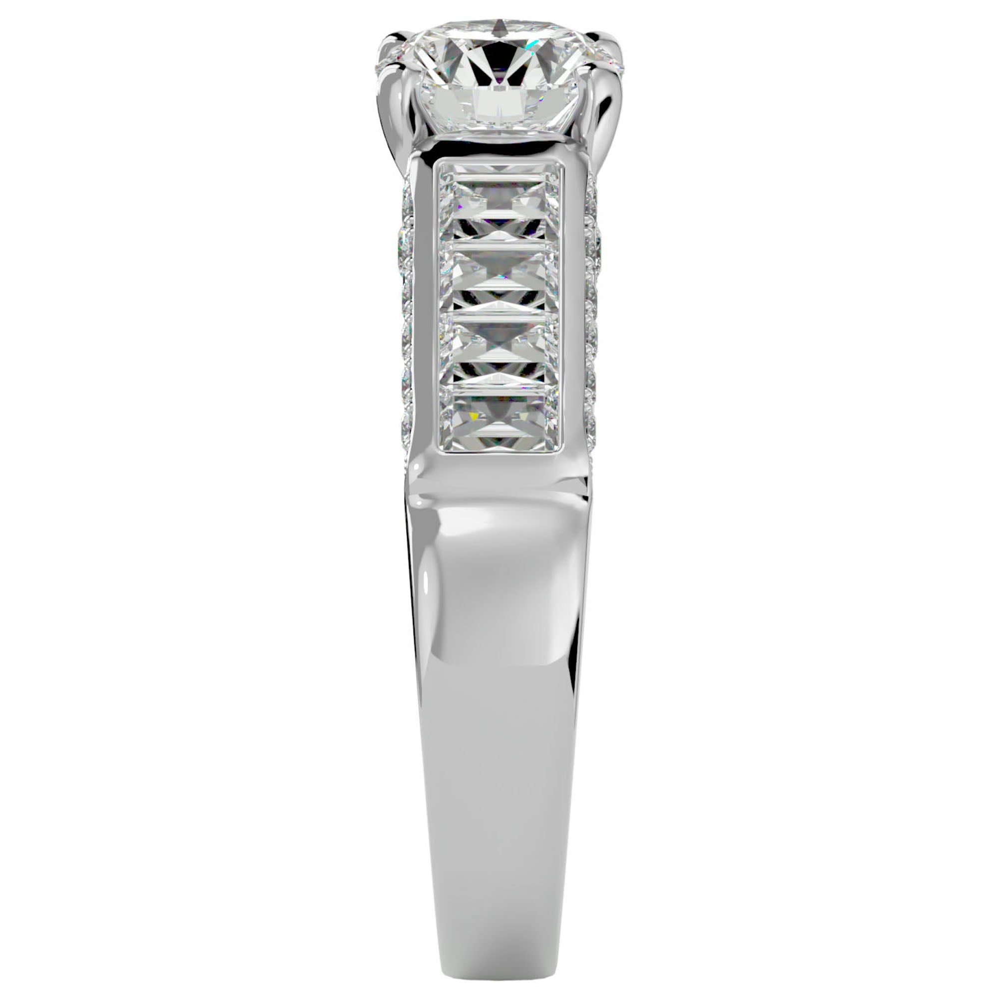 Inel De Logodnă Sentier Lumineux din Aur 14k cu Diamante Create în Laborator de 1.95 ct din 14k Aur Alb - Castelo.ro